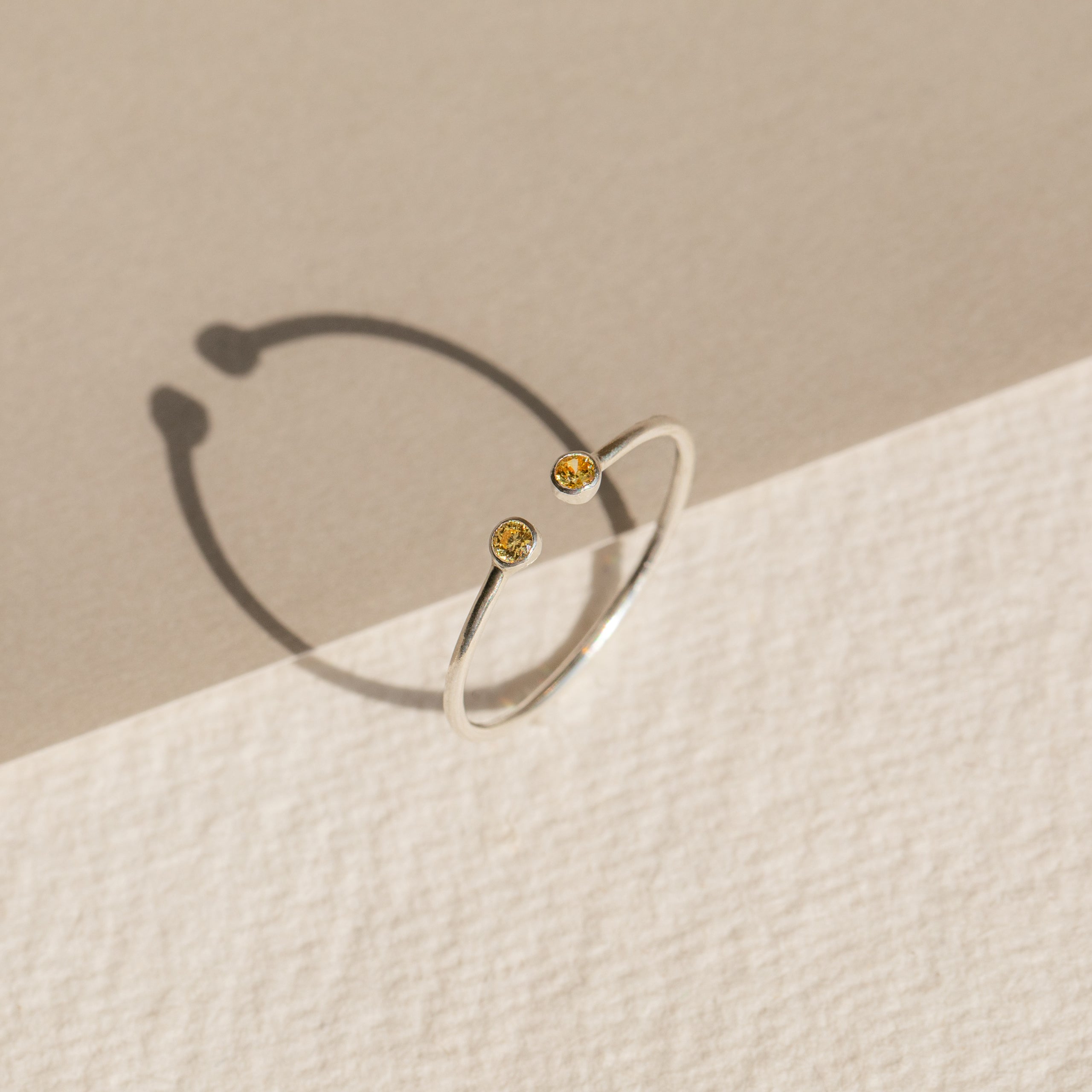 Cherished Connections: The Tiny Dual Birthstone Ring 18K Gold